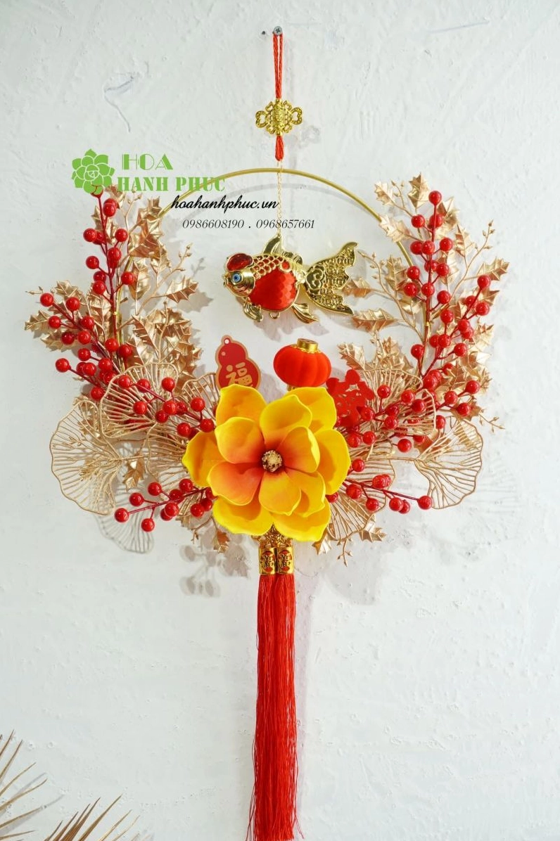 Trang trí Tết với giỏ hoa