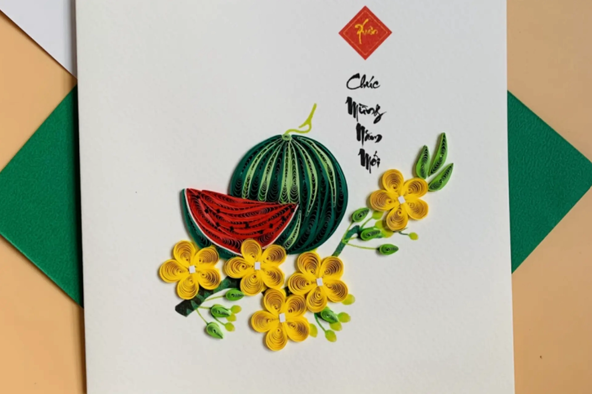 Trang trí thiệp Tết đẹp