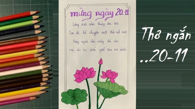 Trang trí thơ vẽ tay