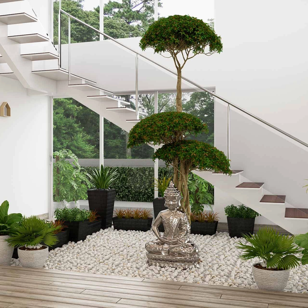 Trang trí tiểu cảnh gầm cầu thang