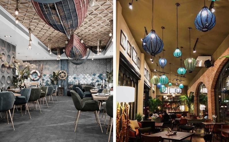 Trang trí trần quán cafe độc đáo