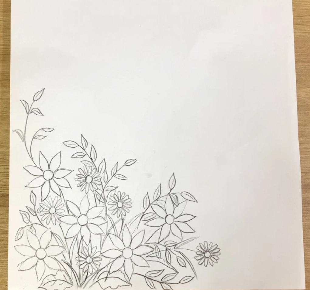 Trang trí viền hoa dưới