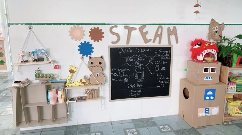 Trẻ vui vẻ học tập STEAM