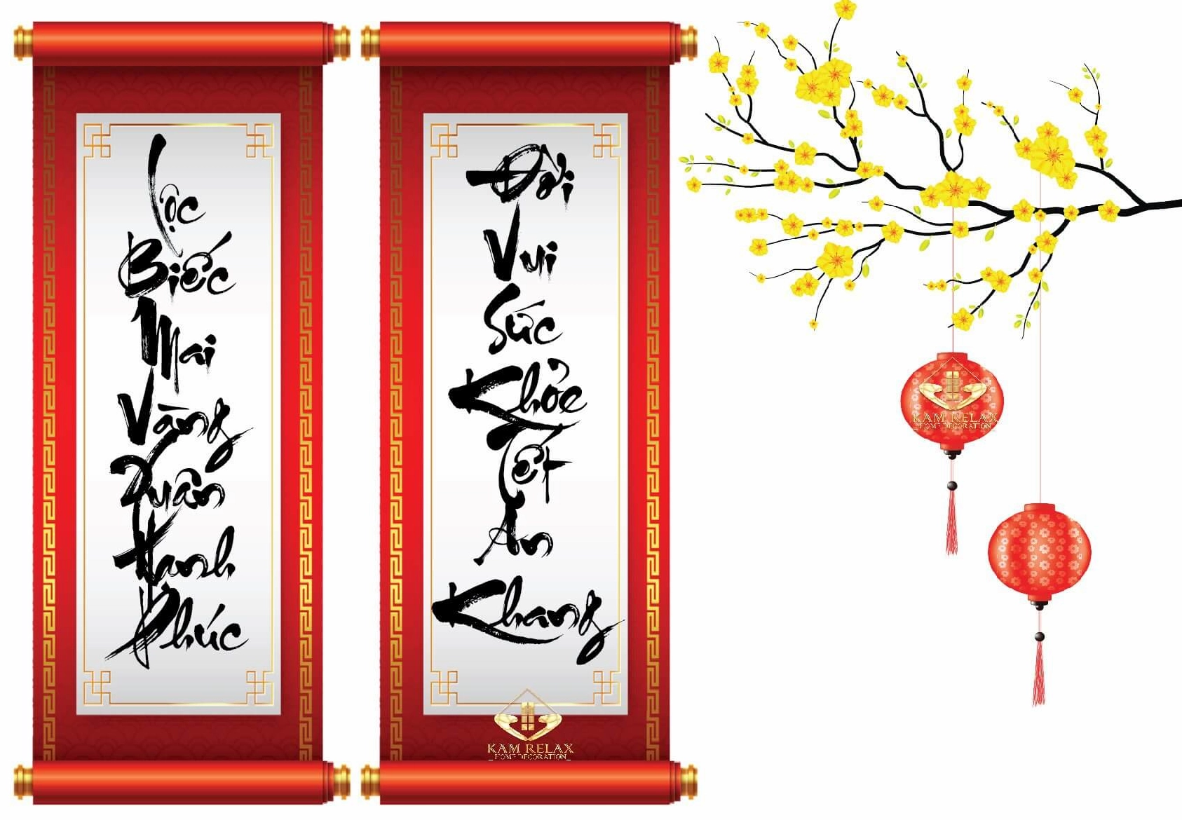 Treo câu đối Tết cạnh cửa