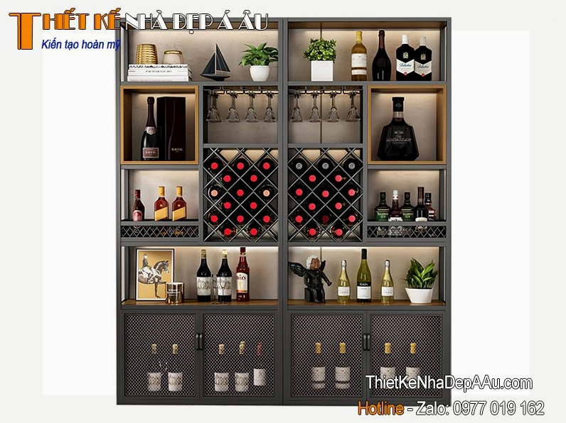 Tủ rượu phòng khách đẹp mắt