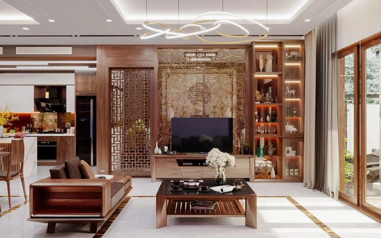 Tủ trang trí phòng khách đẹp