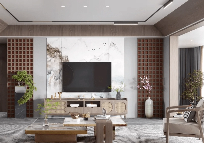 Vách ốp tường phòng khách đẹp và hiện đại