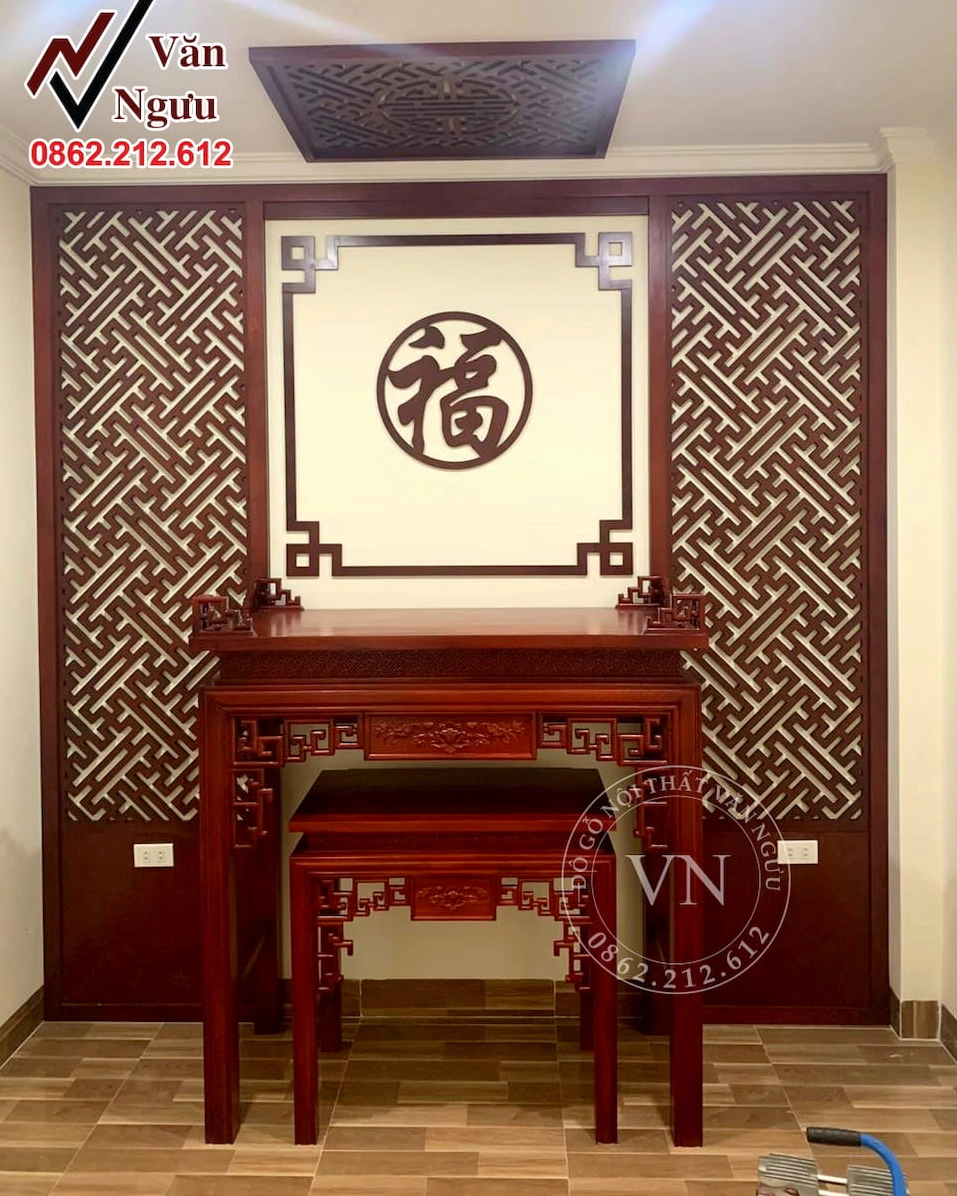 Vách trang trí phòng thờ đẹp