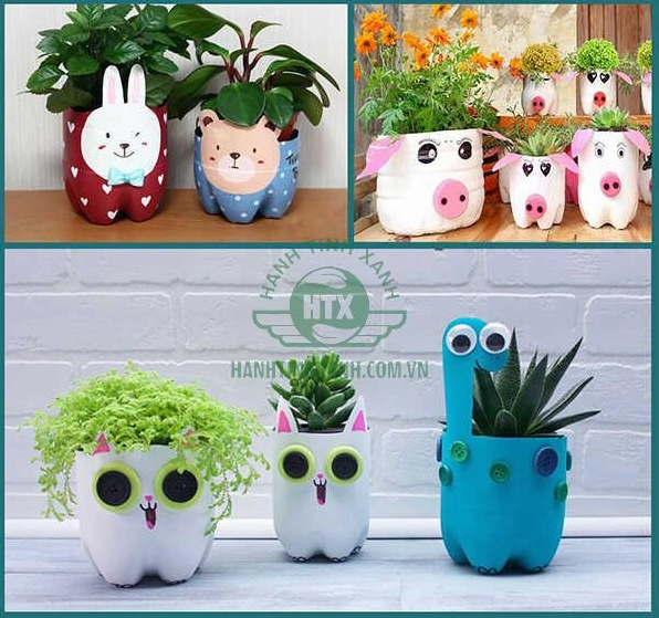 Vật dụng trang trí sáng tạo từ chai nhựa