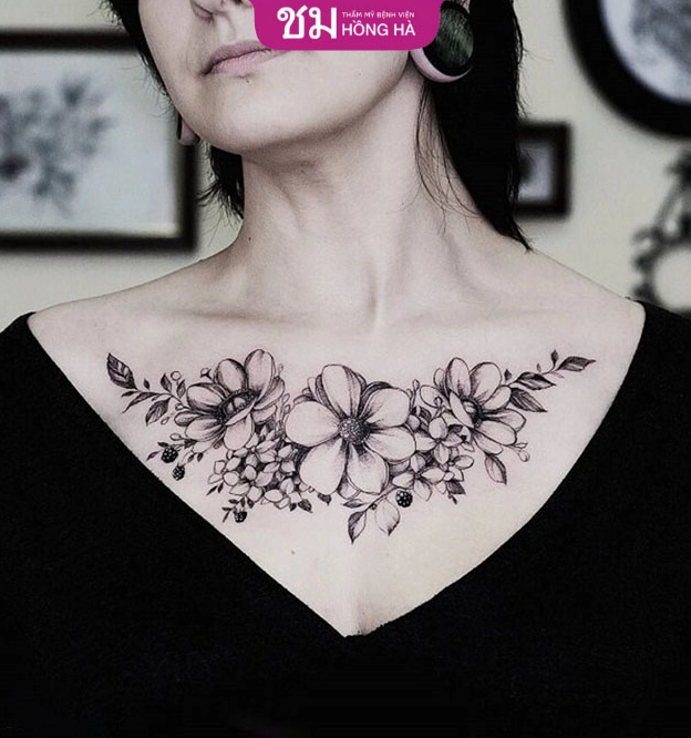 Vẻ đẹp hình xăm ở ngực nữ